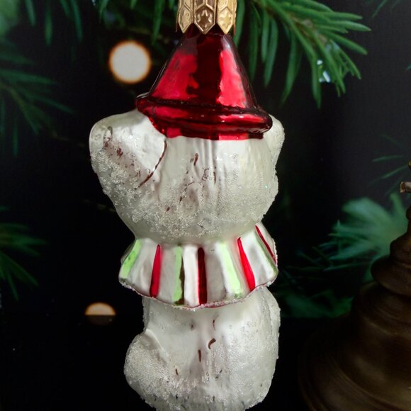 Christopher Radko 'KITTY CLOWN' Glass Ornament 4" Vintage 1997 Red & White - Picture 4 of 6